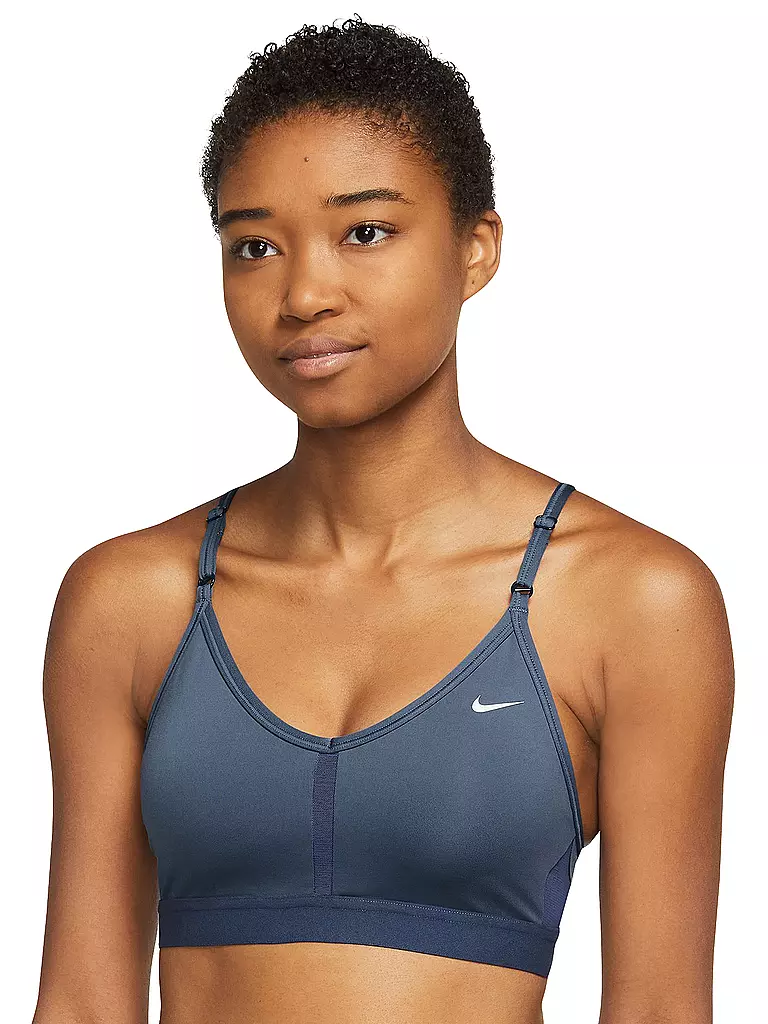 NIKE Damen Sport BH Dri FIT Indy Low Support blau